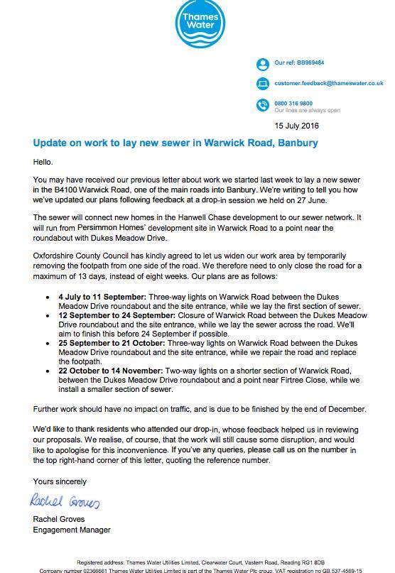 Warwick Road Closure